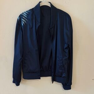 Navy Blue Reversible Bomber Jacket Size S